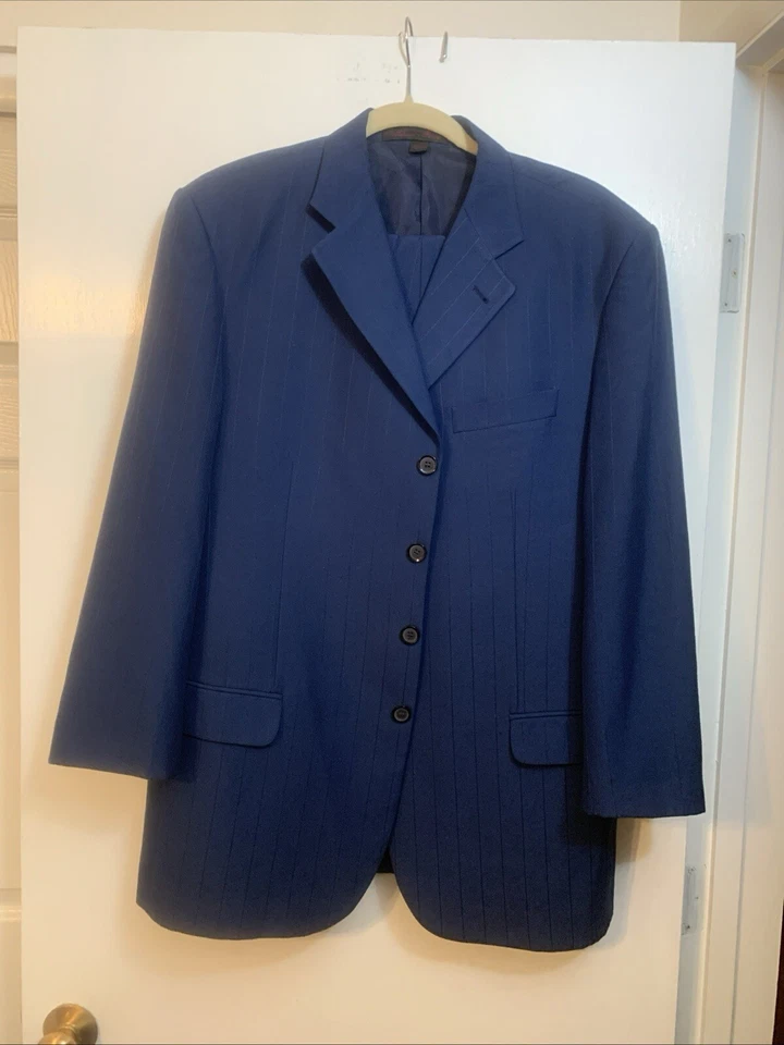 Traje de diseño italiano para hombre Giorgio Cosani azul talla 46R pantalones 34”WX28”L 3” defraudable Foto 1 de 4