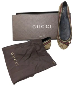 Gucci Red/Green-Ballet Flat Shoes-Box-Shoe Bag - Picture 1 of 9