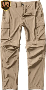 Mens Hiking Convertible Pants Outdoor Waterproof Quick Dry Zip off Lightweight F - Picture 1 of 6