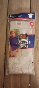 Vintage Fruit of the Loom 1999 1 Heather Gray Pocket T-shirt Medium Brand New - Picture 1 of 9