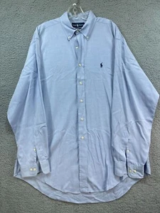 Ralph Lauren Shirt 16.1/2 Blue Oxford Button Men Pony Logo Classic Fit - Picture 1 of 14