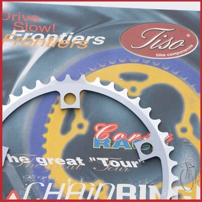 NOS TISO CHAINRING 42t 130 9 10 SPEED VINTAGE ROAD RACING GASS ITALY OLD - Image 1 of 4