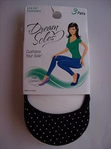 Zapatos para mujer Dream Soles 3pr corte bajo cojín talla 5-9 lunares negros nuevos - Imagen 1 de 2
