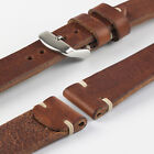 RIOS1931 WATTS Vintage Leather Watch Strap in MAHOGANY