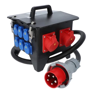 Distribuidor de corriente PCE SPITZ 1xCEE32A 1xCEE16A 12xSchuko16A 2m H07RN-F 5G16mm2 - Imagen 1 de 5