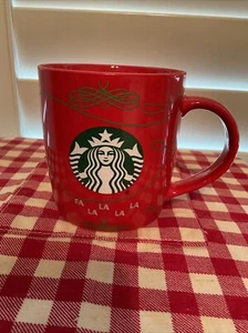 Starbucks 2020 Christmas Coffee Cup Mug  FA LA LA LA LA 12 Oz. Red Mermaid - Picture 1 of 4