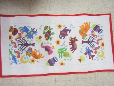 Needlepoint Canvas Colorful Animal Hand Painted Duffel  - Image 1 of 4