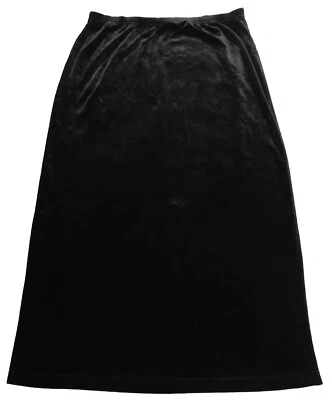 Maxi Falda De Colección Russ Liz Claiborne Talla L (12-14) Terciopelo Línea A A Abertura Trasera Negra Foto 1 de 4