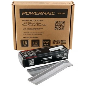Uñas de piso taco en L Powernail L150165 calibre 16 1-1/2 pulgadas de largo (5000 ct) - Imagen 1 de 13