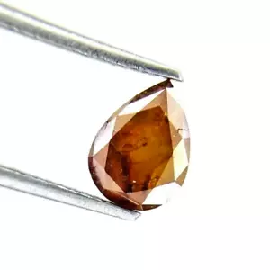 RUSTIC NATURAL DIAMOND 1.70TCW ORANGE RED PEAR MODIFIED BRILLIANT CUT FOR GIFT - Picture 1 of 9