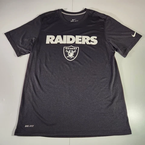 Nike Dri-Fit Men's Medium NFL Las Vegas Raiders Logo Black Shirt NWOT w/ Flaw Cover