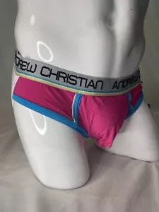 Andrew Christian Almost Naked Jock Brief Hot Pink W/Show It Gay SEXY Sz XL - Picture 1 of 5