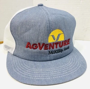 Vintage Agventure McKillip Seeds Trucker Hat Snapback Mesh Back Farmer 80s 90s - Picture 1 of 5