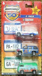 Matchbox Across America 50th Birthday Series 3 piezas EE. UU., Pennsylvania, Georgia NUEVO - Imagen 1 de 1