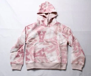 Gap Girl's Allover Gap Logo Print Fleece Hoodie CA4 Pink Gap Logo Medium NWT - Picture 1 of 4
