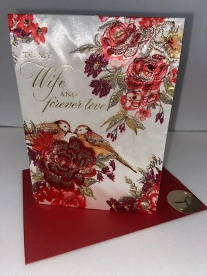 Papyrus Valentine’s Day Card | To Wife | Forever Love Embroidered Satin - Image 1 of 3
