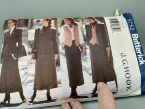 Butterick J. G. Hook Jacket, vest, skirt pattern 5752 sizes 12-16 Dark Academia - Picture 1 of 2