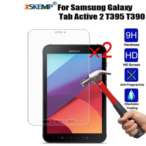 2Pcs TEMPERED GLASS Screen Protector Samsung Galaxy Tab Active 2 8.0 T390 T395 - Picture 1 of 14