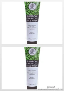 100% Madina Bamboo Charcoal Face Wash, Detoxify & Cleansing- 100 mL (Pack Of 2) - Picture 1 of 4