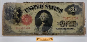 1917 Large Size Legal Tender $1, Red Seal, Damaged - #P46355NQ - Picture 1 of 2