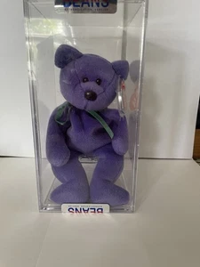 Ty Beanie Babies, Violet New Face Teddy, Authenticated MWMT. - Picture 1 of 4