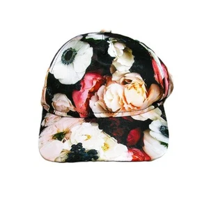 Women's Baseball Cap Black with Tropical Flowers Adjustable Snapback One Size - Bild 1 von 5