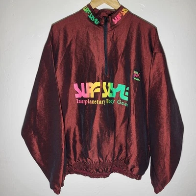 VTG Surf Style Interplanetary Body Gear Iridescent Windbreaker Jacket One Size - Image 1 of 4