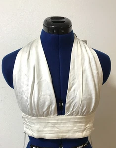 Zara Halter Top Size Small Satin Effect Crop Button Halter Tie Back - Picture 1 of 12