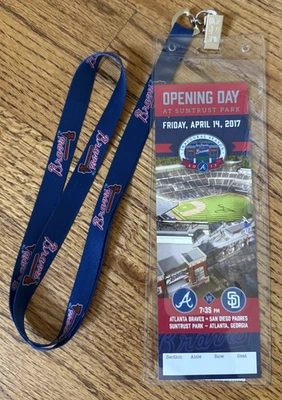 2017 Atlanta Braves Inaugural OPENING DAY Ticket LANYARD SGA SunTrust Park MLB - Image 1 of 4