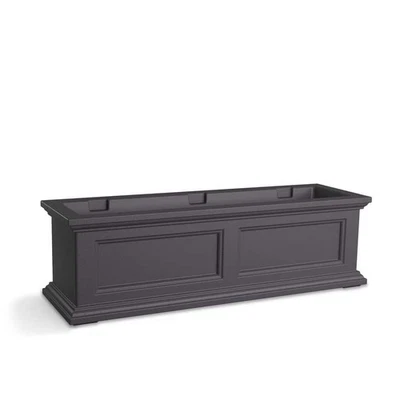 Mayne Fairfield Window Box 36" x 11" Self-Watering Polyethylene Graphite Grey - Image 1 of 4