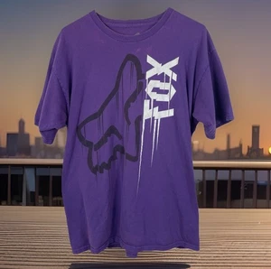 Fox Racing Motocross Vintage Y2K Large T-Shirt Cyber Grunge Herren Größe Large lila - Bild 1 von 6