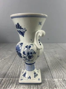 Vintage Delft Vase Blue & White Hand Painted Mini Flower Vase Holland - Photo 1 sur 5
