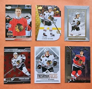 (6) 2023-24 Connor Bedard Rookie Cards, Draft #740, Gold Die Cut, Beehive, Metal - Foto 1 di 2