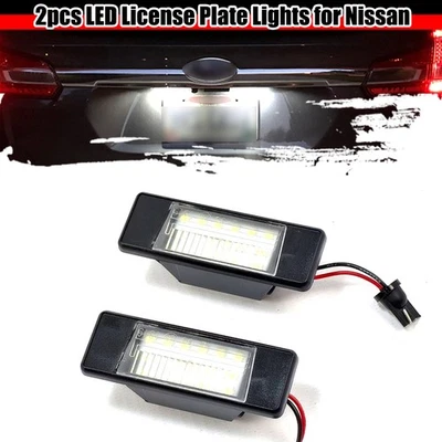 Pair LED License Plate Light Lamp For 15-20 Nissan NP300 Navara D23 pickup truck - Image 1 of 4