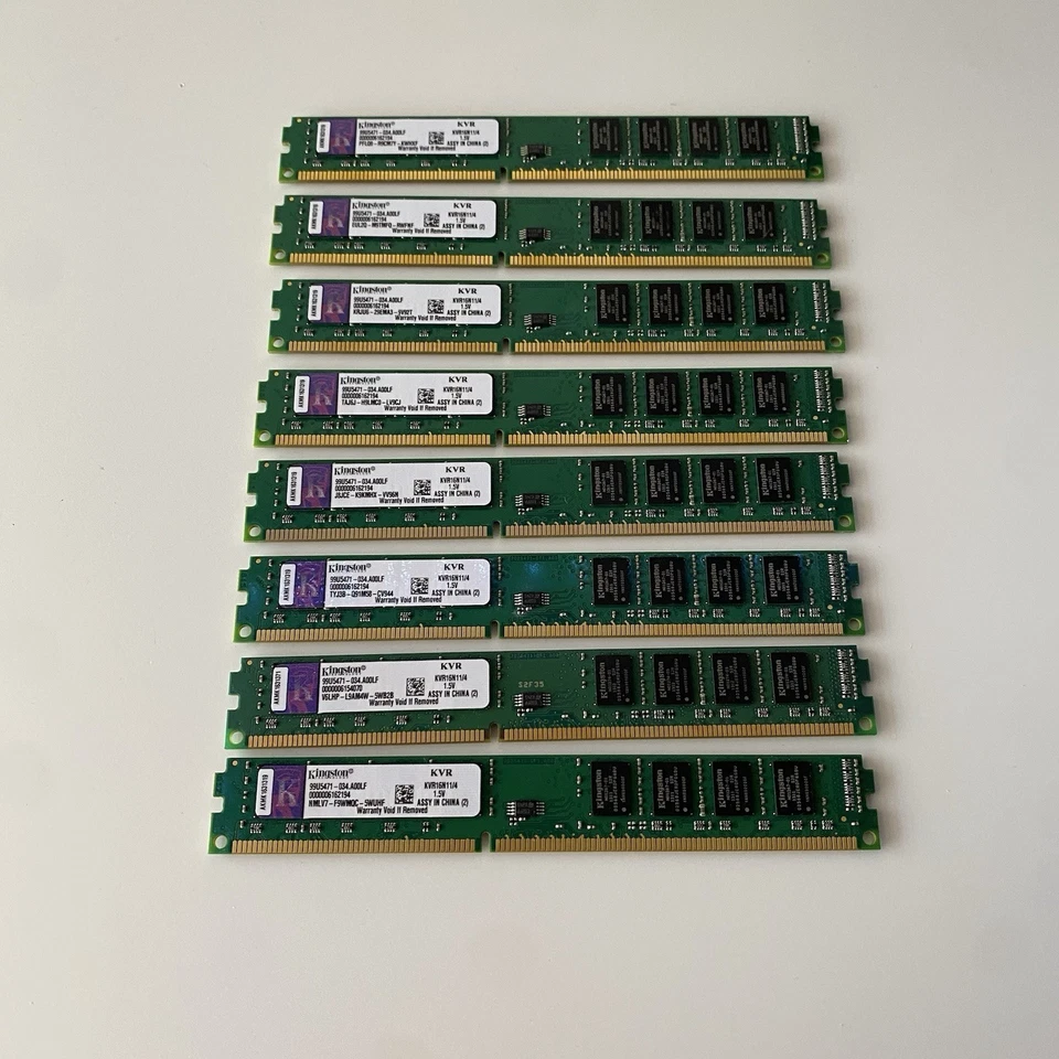 32GB (8x4GB) Kingston DDR3 1600MHz Desktop RAM – Untested, Read Description - Image 1 of 4
