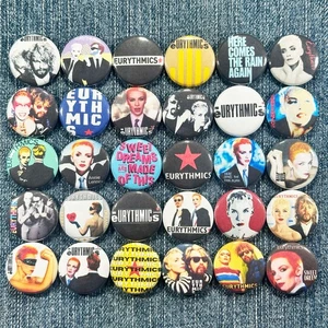 Eurythmics 1" Pinback Buttons 80s Synthpop New Wave Retro Music Band 30 Pins Set - Picture 1 of 8