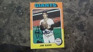 1975 TOPPS JIM BARR AUTOGRAPHED BASEBALL CARD - Picture 1 of 2