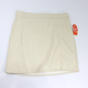 Wonder Nation Youth Girls Pleather Skirt Beige Khaki Elastic Waist Size XL 14-16 - Picture 1 of 5