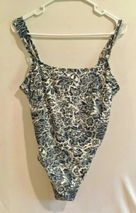 Christina Swimwear Black White Print One Piece Bathing Suit Size 18D 40 - Picture 1 of 4