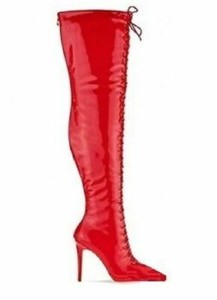 knee high red heels