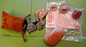 Polished Agate 3 Geode 1 Rose Quartz 1 Goldstone 1 Bag of Fools Gold Pyrite Gems - Picture 1 of 8