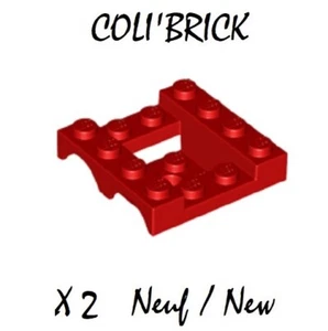 Lego 24151 - 2x Chassis / Vehicle Mudguard 4x4x1 1/3 - Rouge / Red - NEUF - Picture 1 of 1