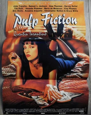 PULP FICTION SELTENES ORIGINAL französisches Filmplakat 1994 15"23 Q TARENTINO CANNES - Bild 1 von 4