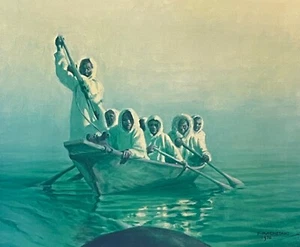 Fred Machetanz, Harpooner's Moment , S/N LE Lithograph, Hand Signed by Artist - Picture 1 of 3