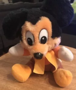 Sciarpa Camicia Gialla Peluche Vintage Topolino Canto di Natale Tiny Tim 7" - Foto 1 di 7