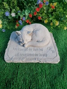Cat Memorial Grave Marker Ornament Pet Loss gift - Picture 1 of 3
