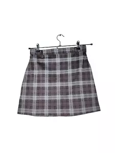 H&M Plaid Mini Skirt in Brown and Gray Size 6 New With Tags - Picture 1 of 6
