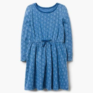 NWT Gymboree Blue Print Dress Girl Long Sleeve 3,4,5/6,7/8,10/12,14 - Picture 1 of 1