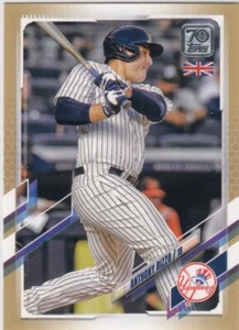 2021 Topps 70th UK ANTHONY RIZZO Gold Parallel #95 03/25 Yankees - Picture 1 of 1