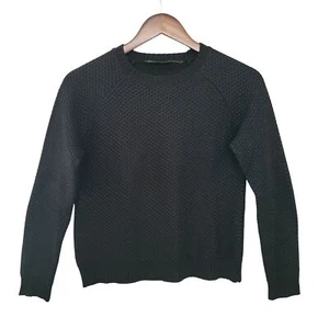 Ivanka Trump Black Textured Knit Sweater Womens Size S Metallic Details - Picture 1 of 5